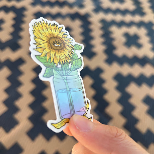 Sunflower Jar Sticker