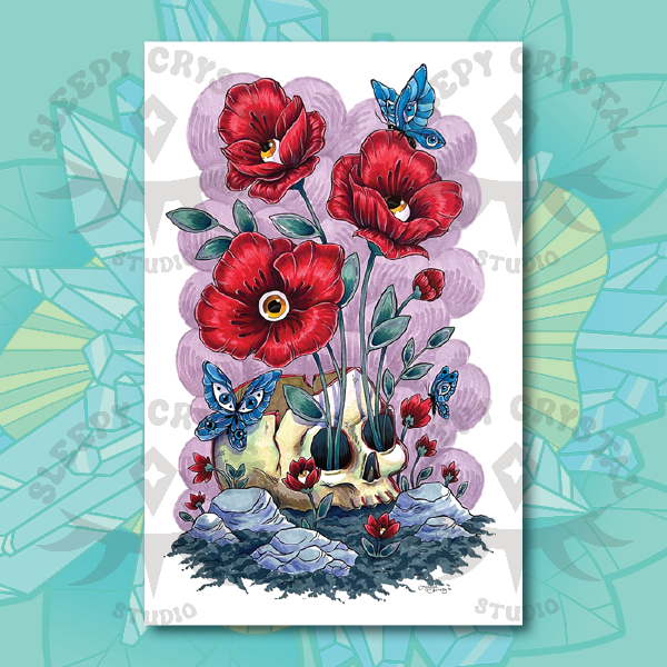 Skull Poppy - print
