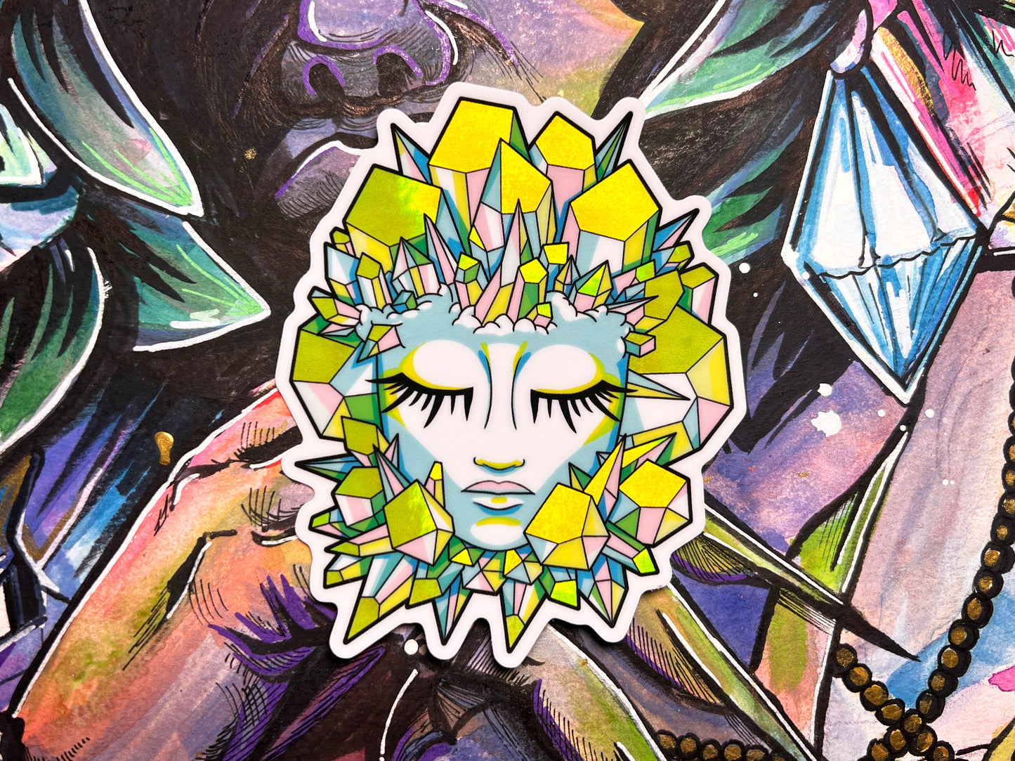Holo Crystal Head Sticker
