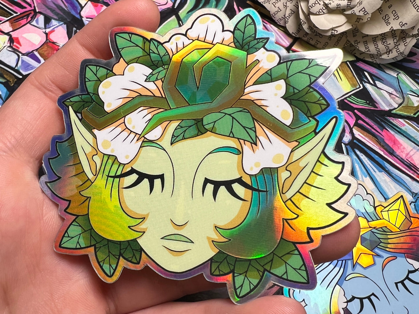 Holo Spiritual Stones - Floating Head Sticker Pack