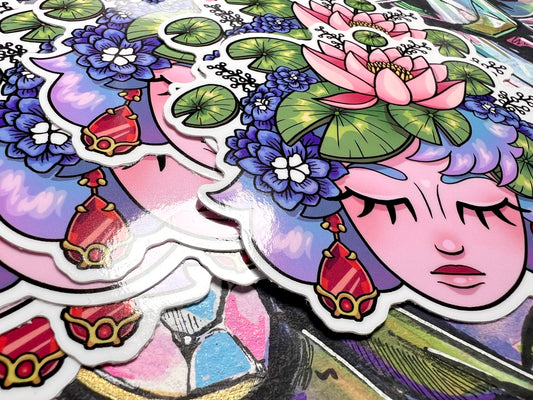 July floating head sticker