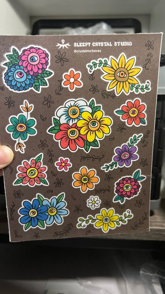Eye Flowers- Sticker Sheet