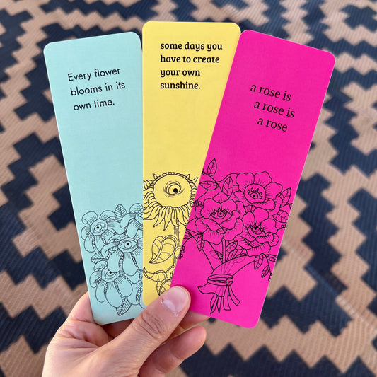 Positive Flower Bookmark Set