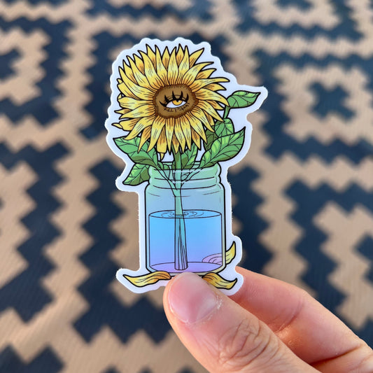 Sunflower Jar Sticker