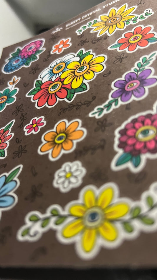 Eye Flowers- Sticker Sheet