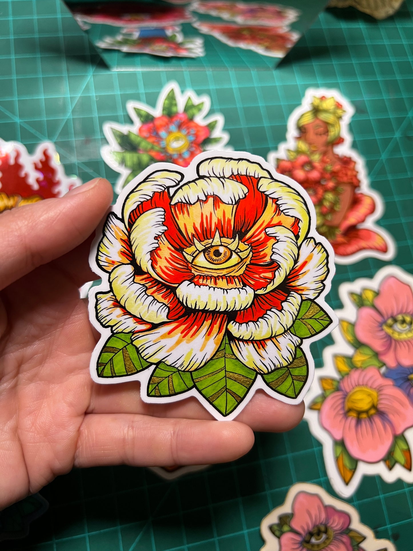 Sunrise eye flower - vinyl sticker