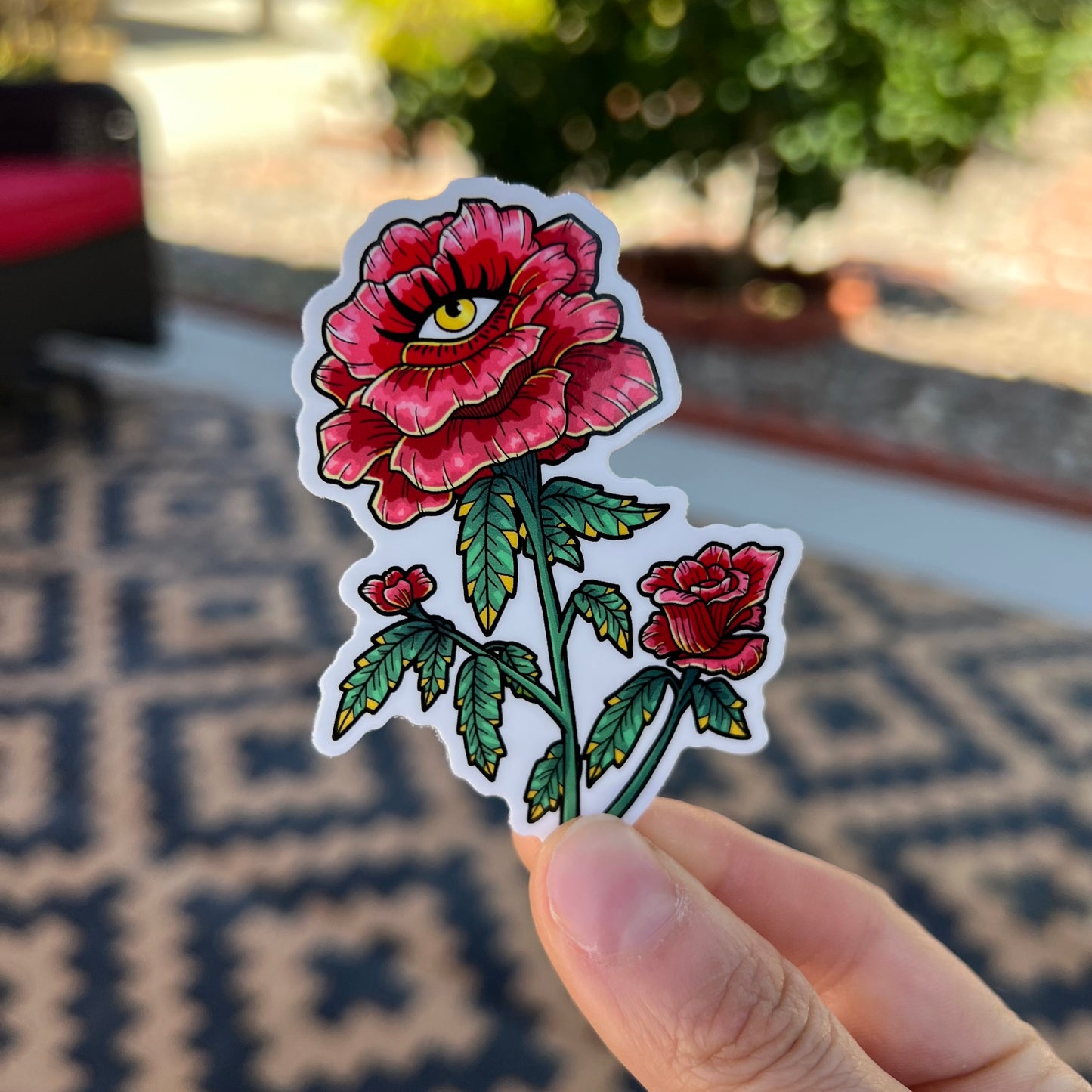 Rose eye stem sticker