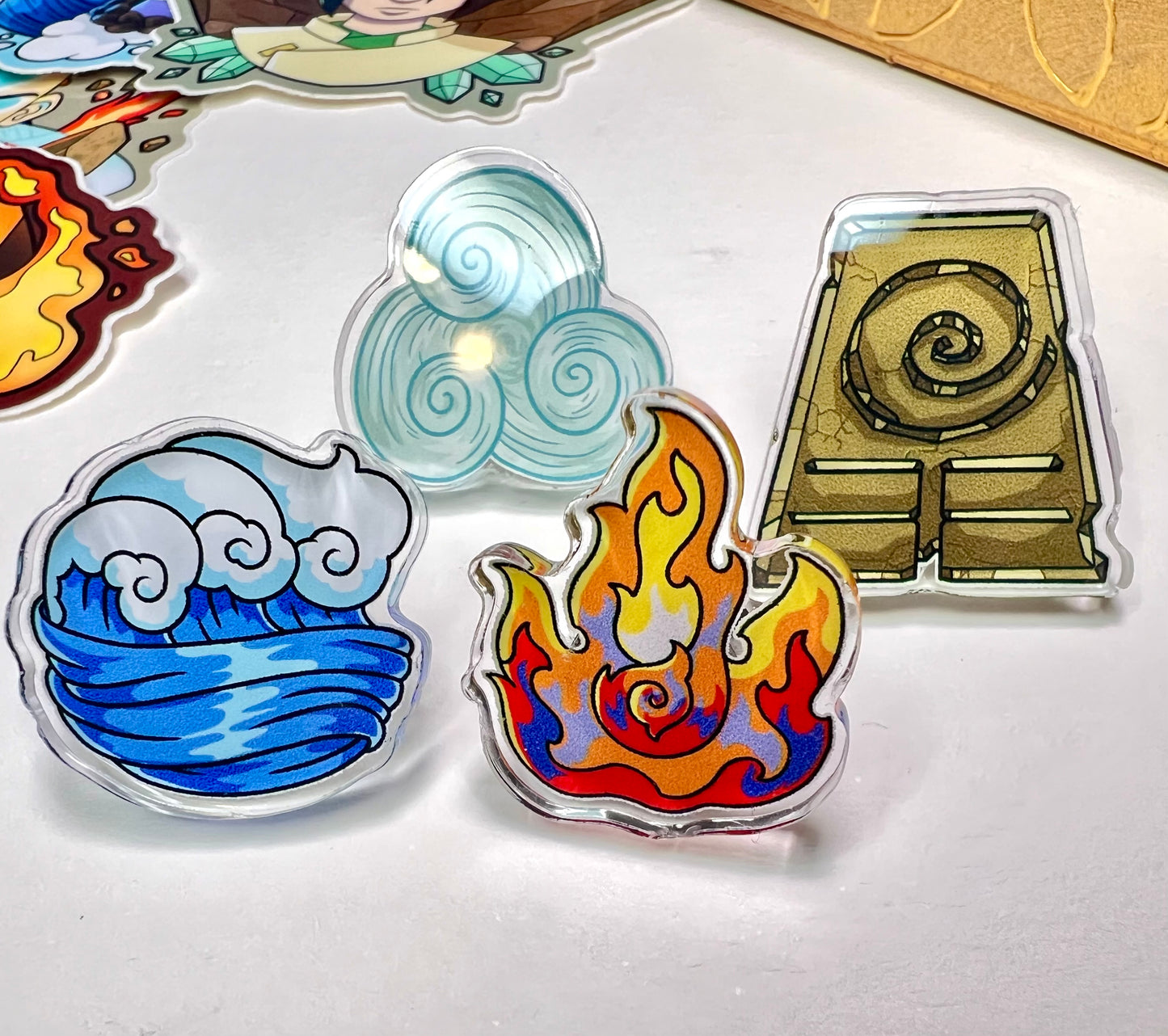 Avatar elements symbol acrylic pins