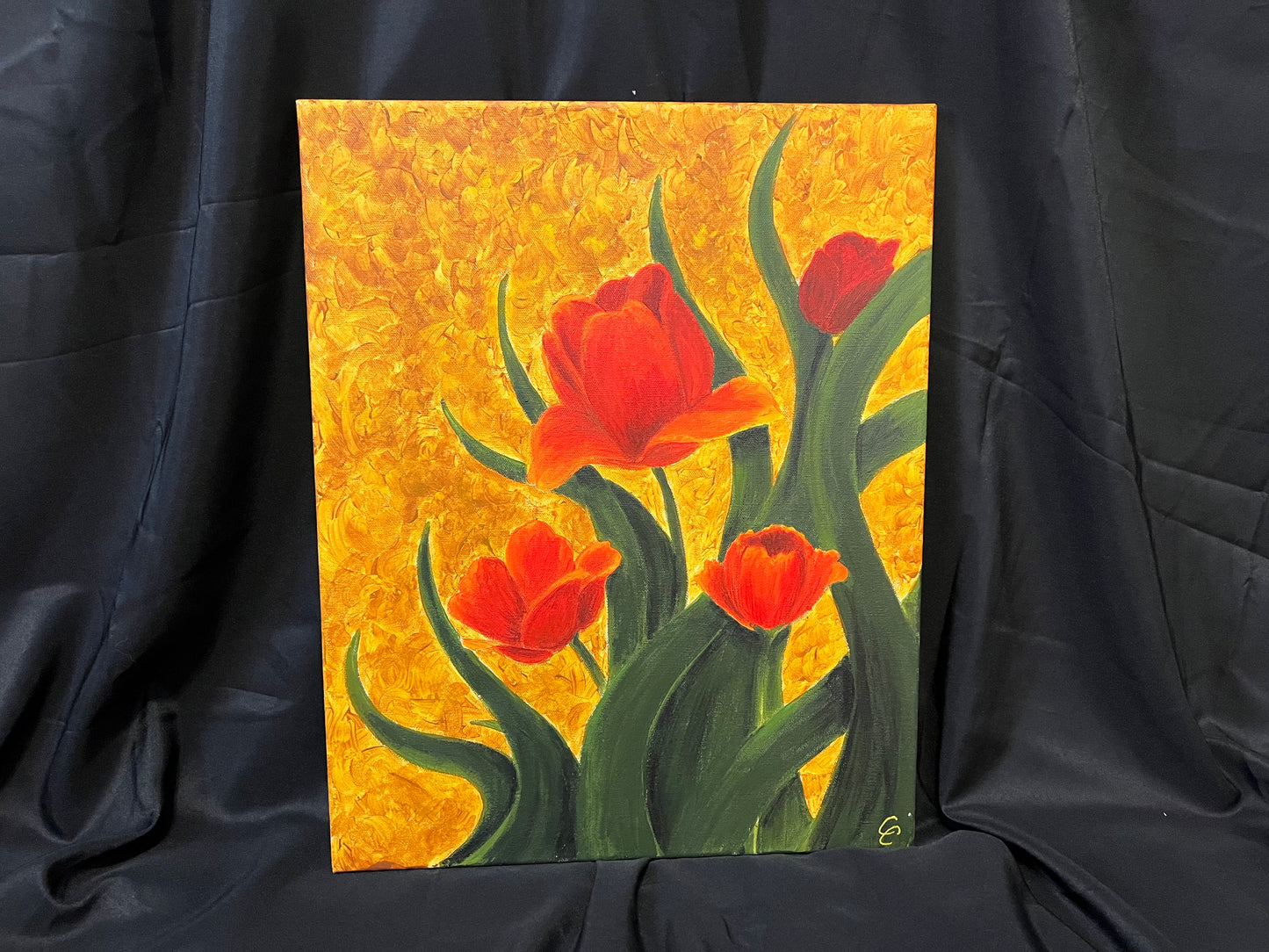 Warm flowers - set of 3 originals