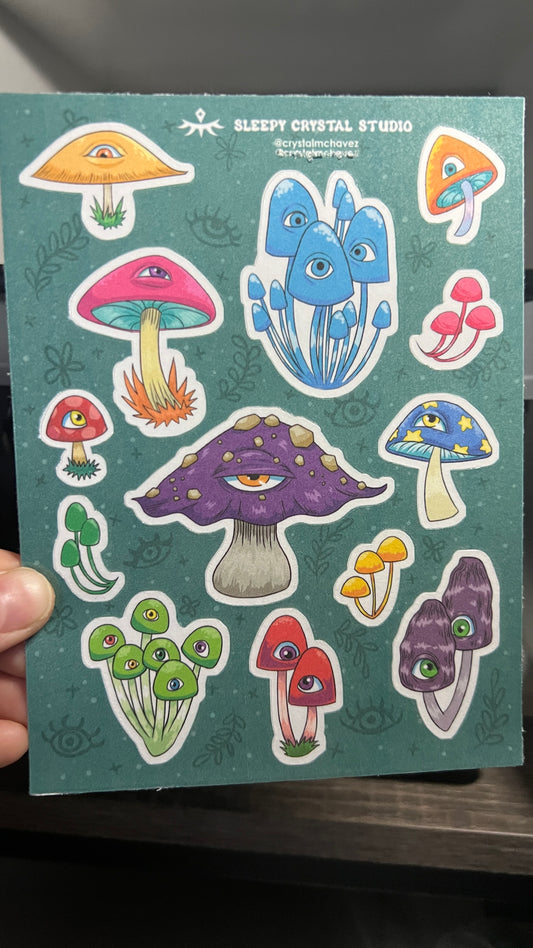 Eye mushrooms - Sticker Sheet