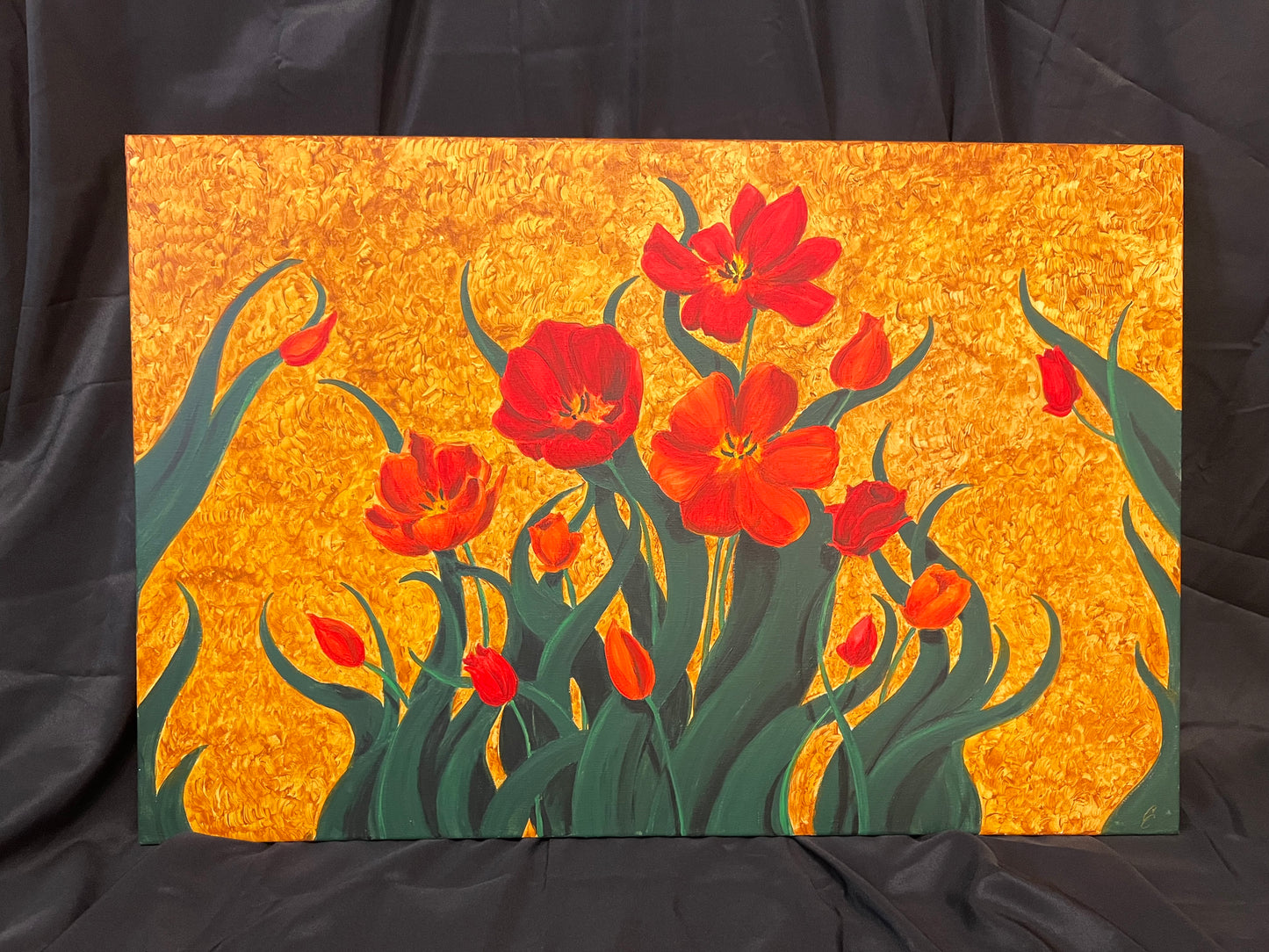 Warm flowers - set of 3 originals