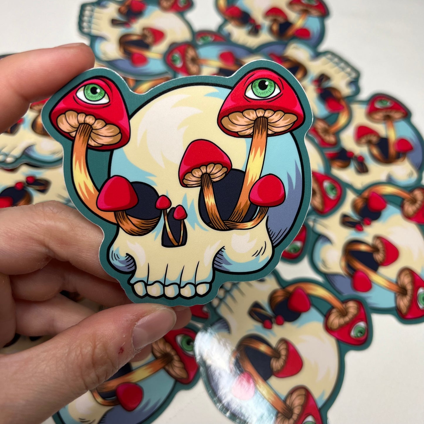 Mushroom Skull - 3" vinyl sticker