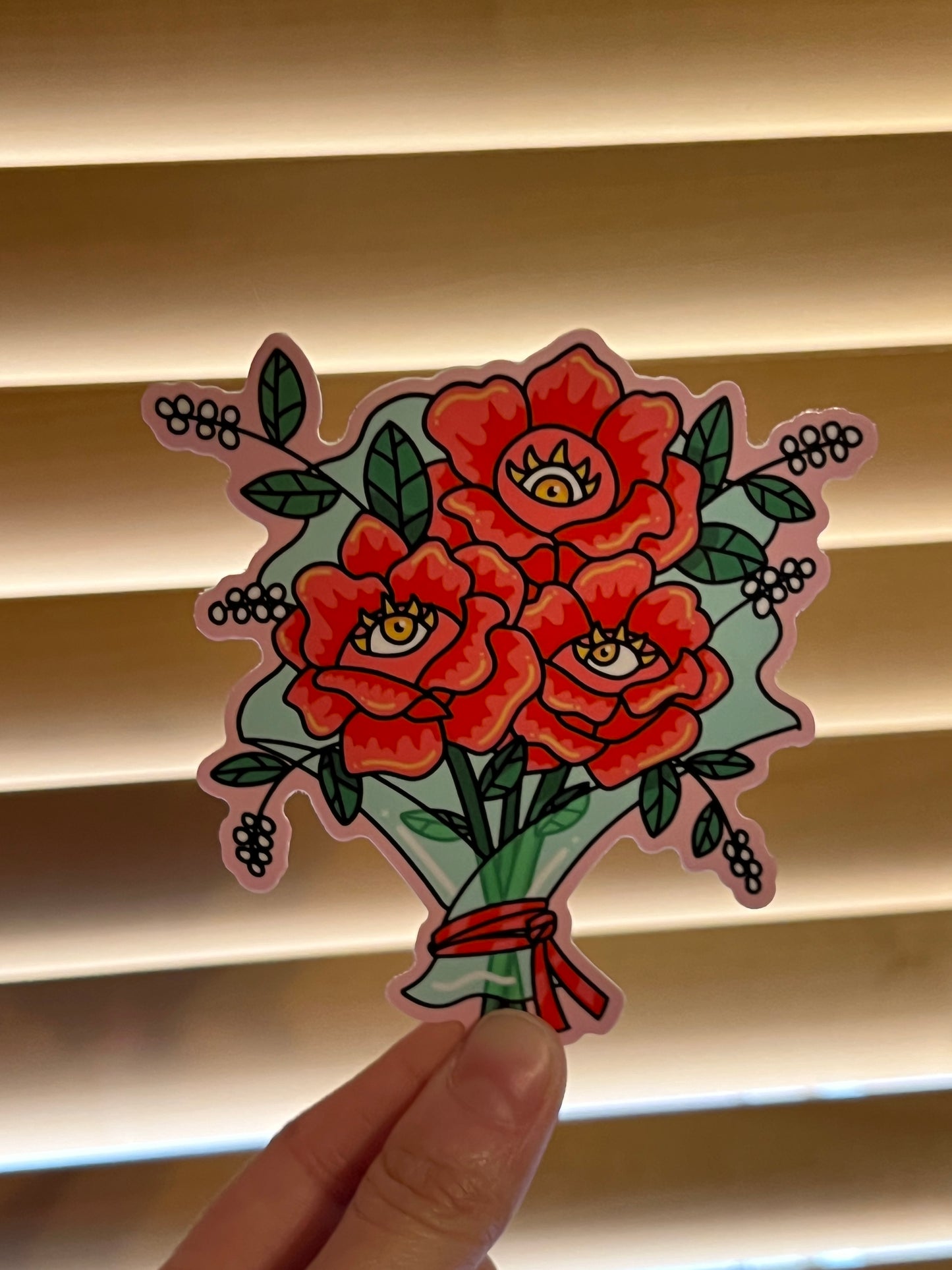 Eye rose bouquet - vinyl sticker