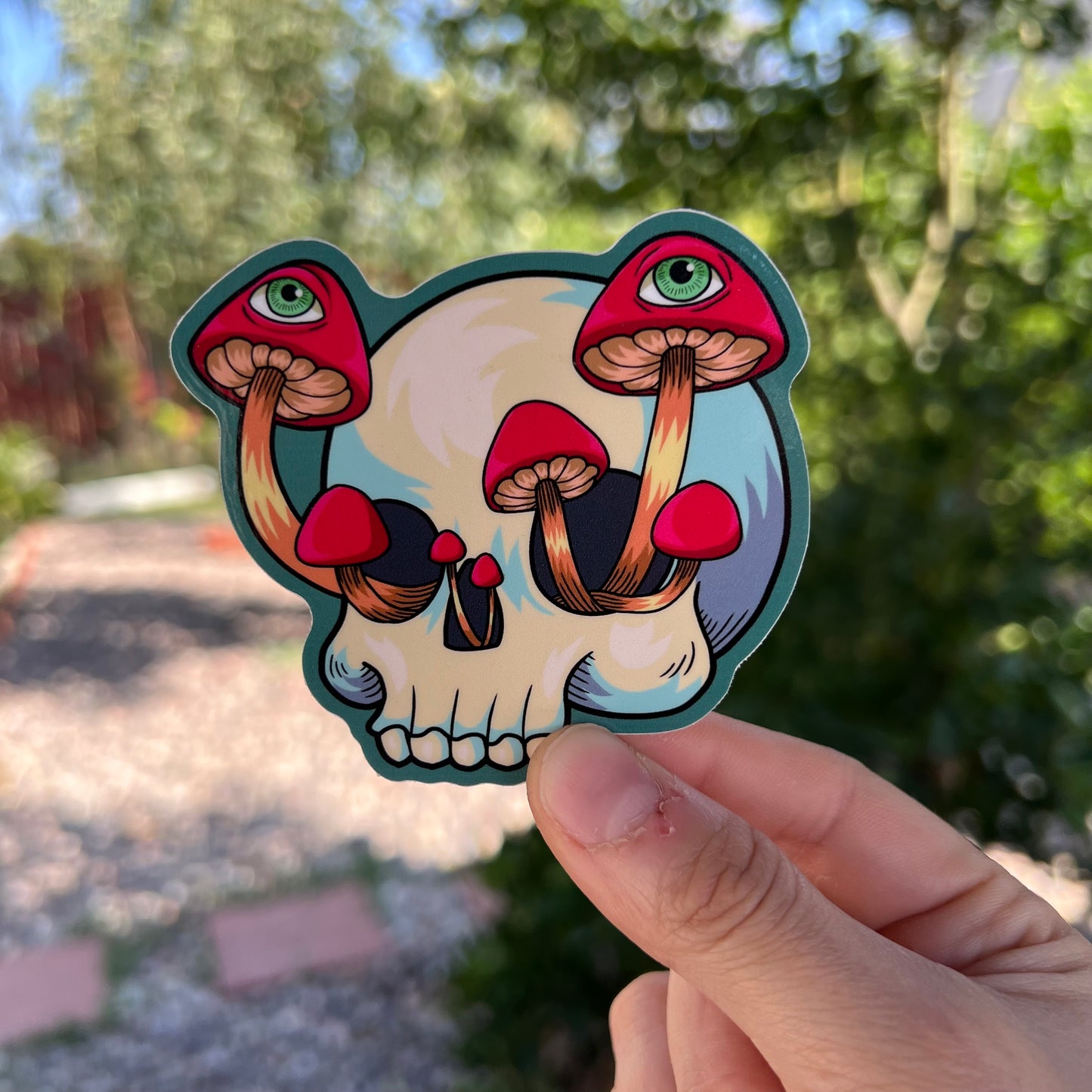 Mushroom Skull - 3" vinyl sticker