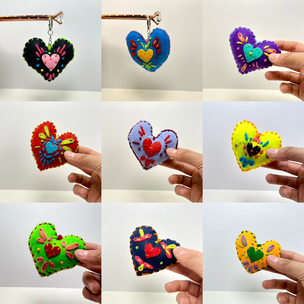 Mystery handmade heart felt keychains