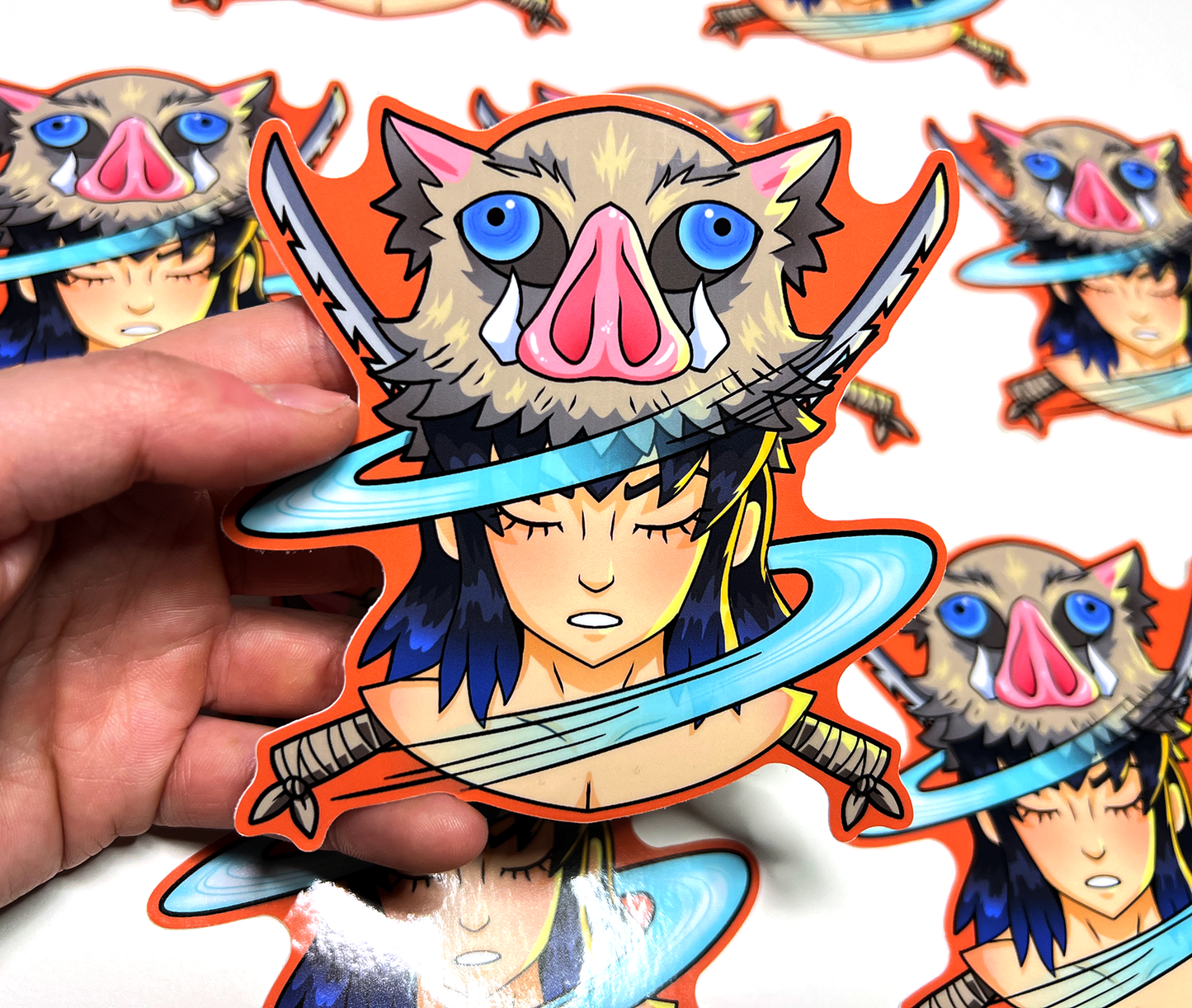 Inosuke Floating Head - 4" Sticker