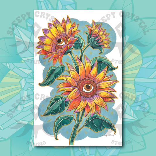 Trio Sunflowers - print