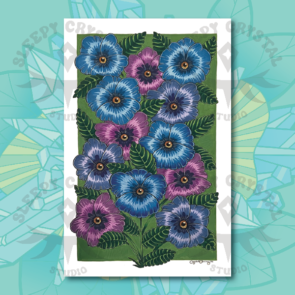 Cool Pansies - print