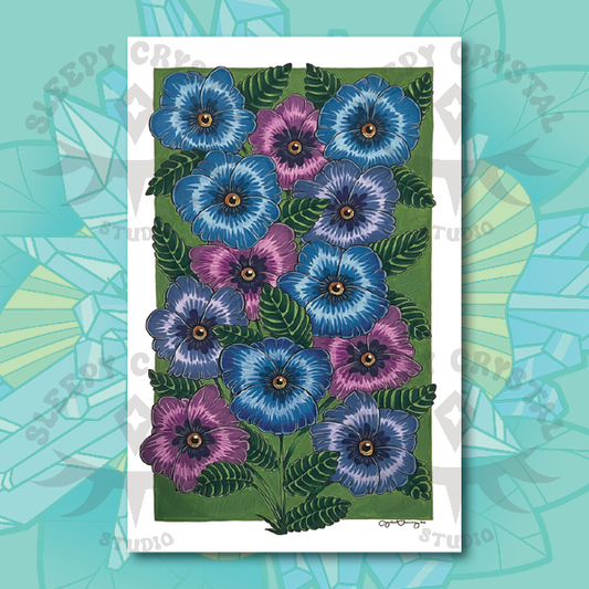 Cool Pansies - print