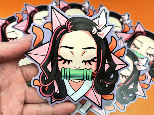 Nezuko Floating Head - 4" Sticker