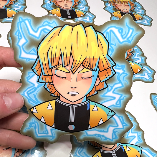 Zenitsu Floating Head - 4" Sticker