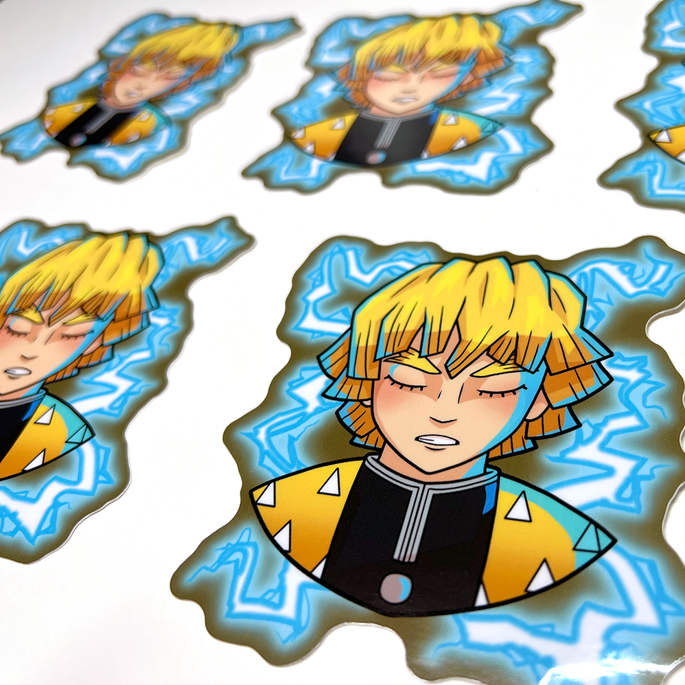 Zenitsu Floating Head - 4" Sticker