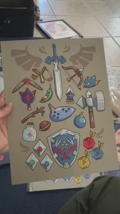 Ocarina of Time Inventory print