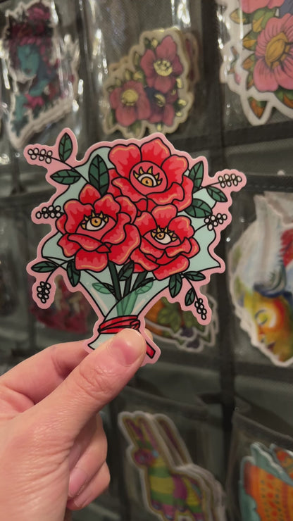 Eye rose bouquet - vinyl sticker
