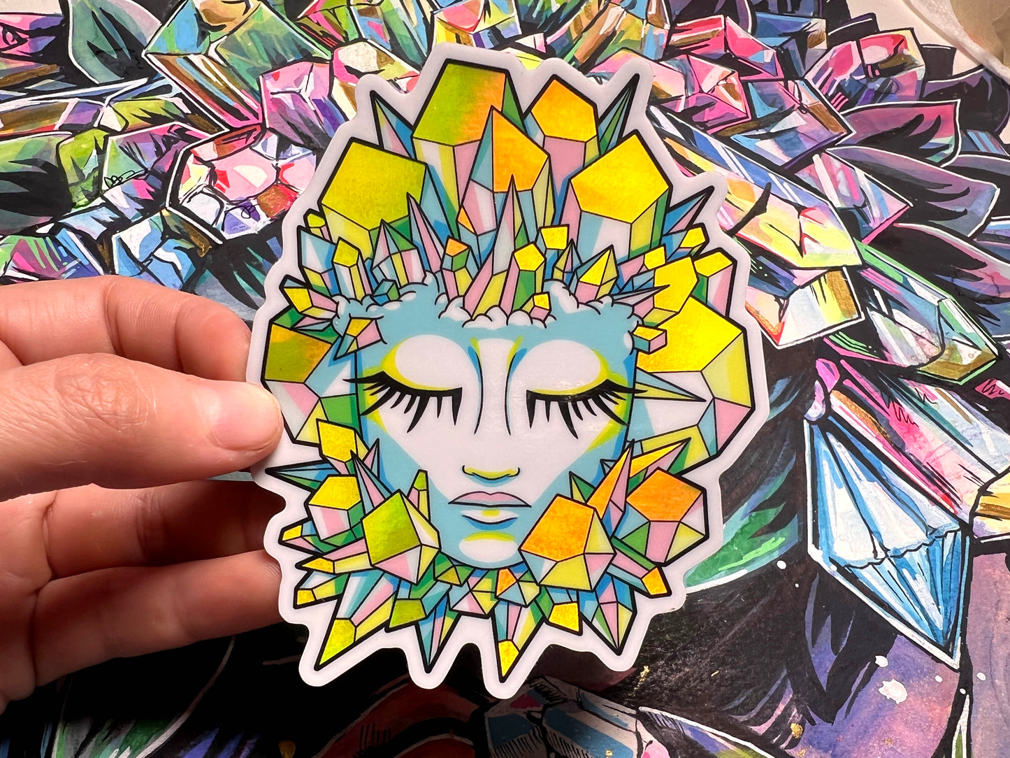 Holo Crystal Head Sticker