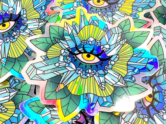 Holo Crystal Flower Sticker