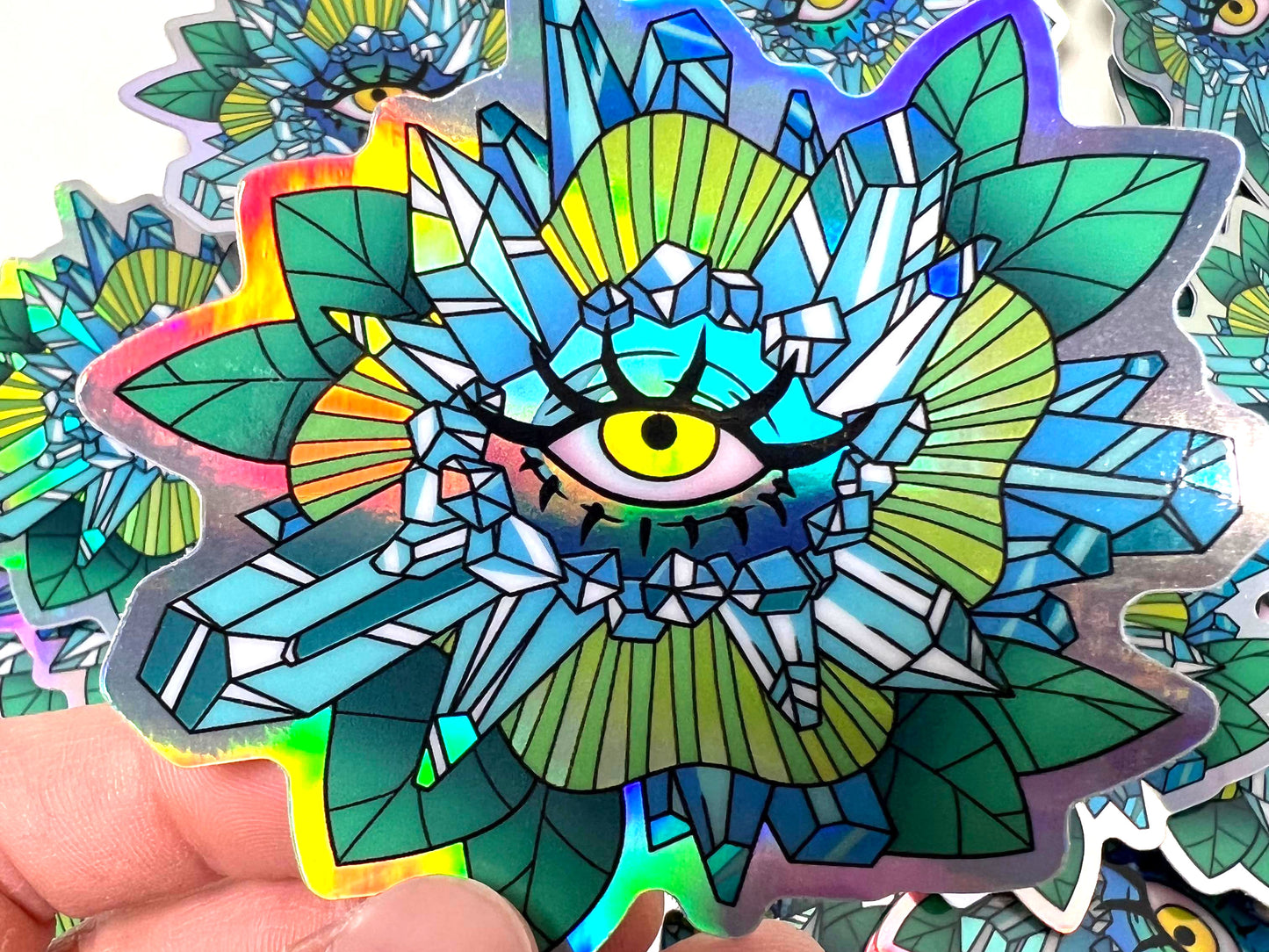 Holo Crystal Flower Sticker