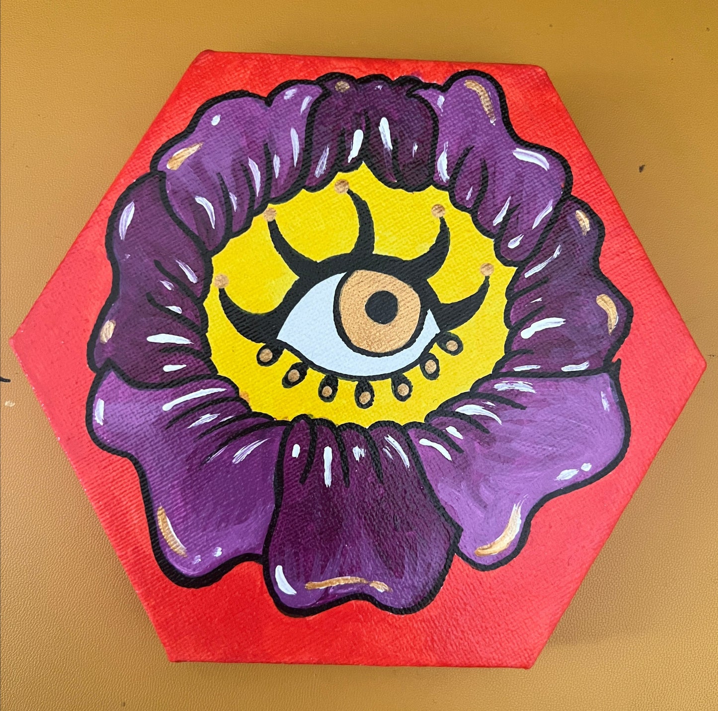 Mini Eye Flower - Orange (original)