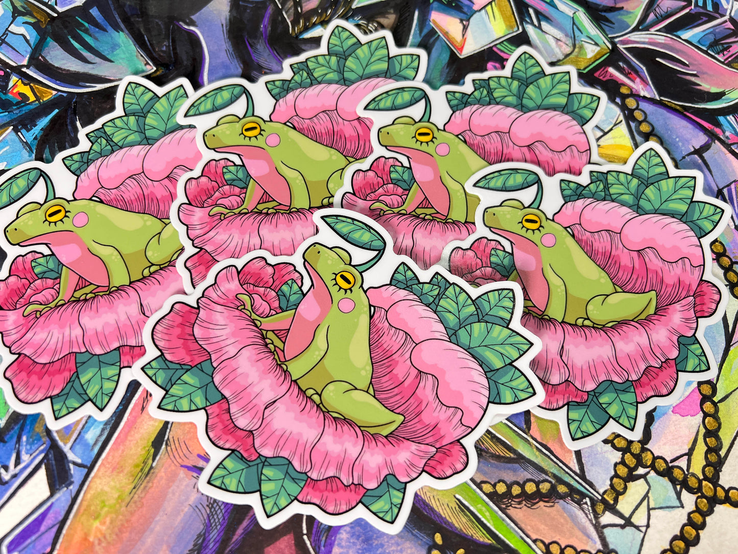 Froggy Flower Sticker