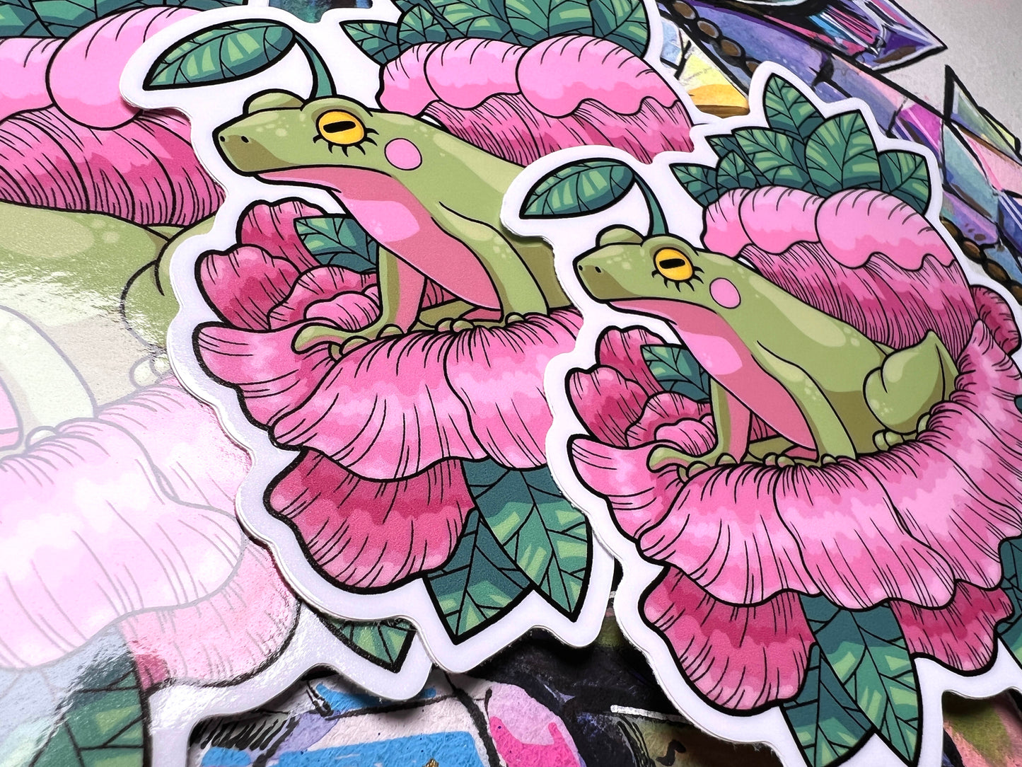 Froggy Flower Sticker