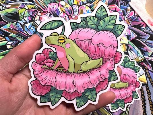 Froggy Flower Sticker