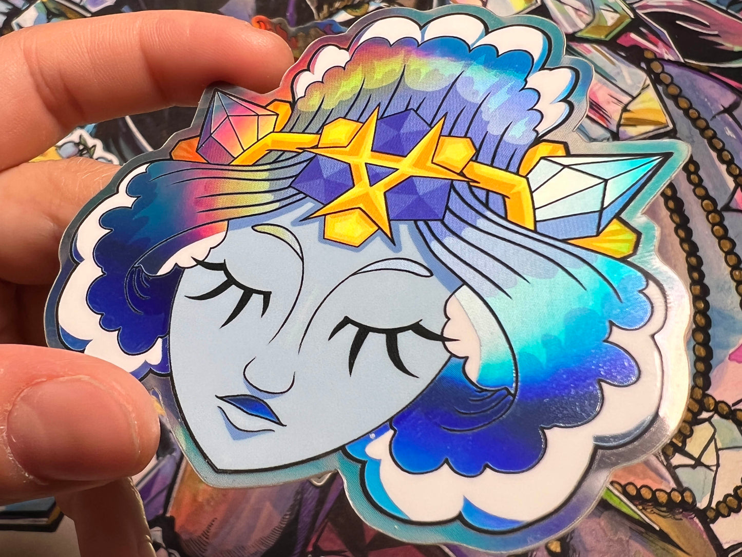 Holo Spiritual Stones - Floating Head Sticker Pack